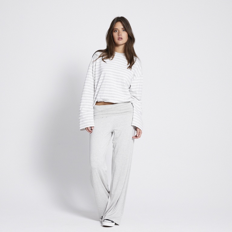 Foldable wide pants "Eleni" Light greymelange